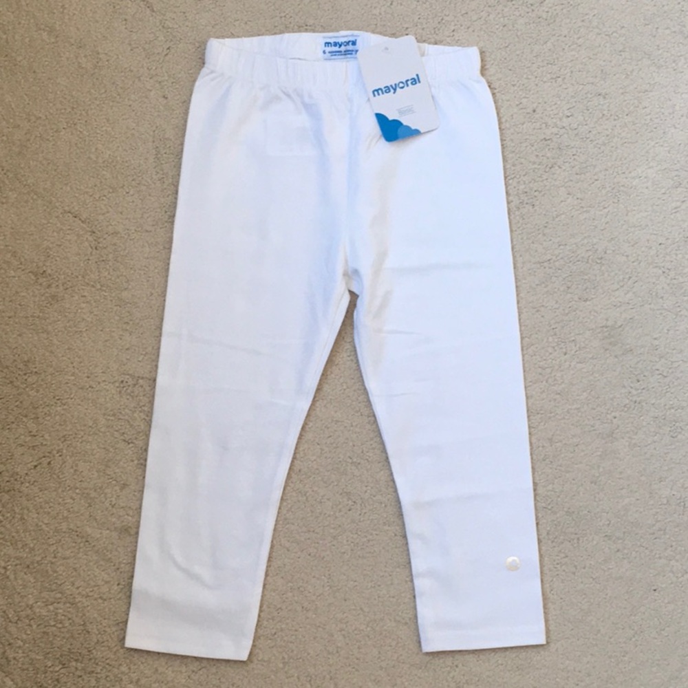 Girls Mayoral White Capri Leggings NWT 6